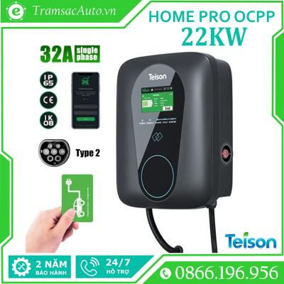 Bộ sạc ô tô điện Teison Home Pro OCPP 22kW 32A 3 pha, cáp sạc Type 2